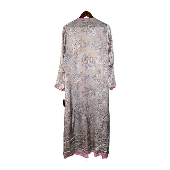 Oober Swank Women Open Front Drape Tie Front Kimono Large - Picture 2 of 6